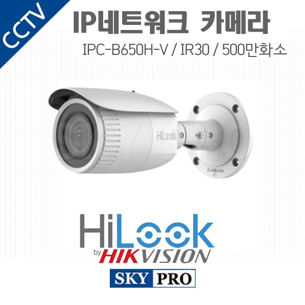 하이룩 500만화소 IP네트워크 실외적외선VF 2.8~12mm IPC-B650H-V